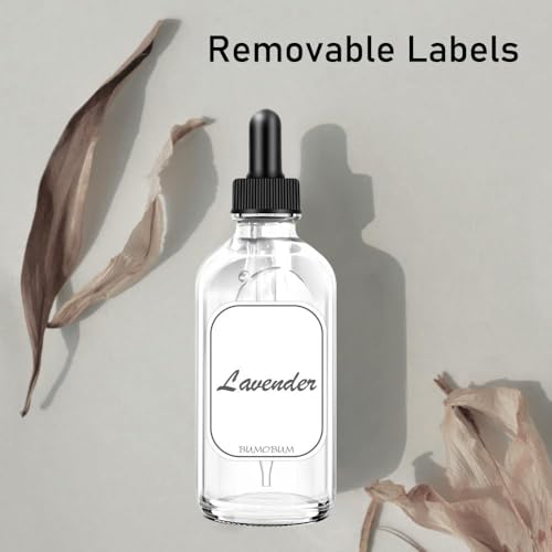 Bumobum Dropper Bottles 4oz, 2 Pack Clear Tinctures Bottle with Dropper for Essential Oils with Funnel, Labels & Pipette, Glass Dropper Bottles for Aromatherapy(Unbreakable Plastic Eye Dropper) - color: Clear