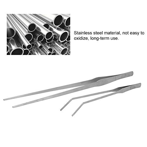 Fish Tank Aquarium Water Plants Planting Clip Stainless Steel Tweezers Cultivate Tool - Rust Durable Design, Straight and Elbow Tweezers for Aquascaping