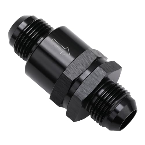 10AN Non Return One Way Inline Check Valve Fitting Aluminum Black - size: 10AN