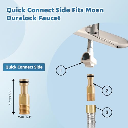Hygie Rinse Kitchen Sink Spray Attachment/Hose/Holder Set Compatible with Moen/Delta Faucet, Kitchen Side Sprayer, Kitchen Sink Faucet Sprayer Replacement, Brushed Nickel - color: Brushed Nickel, style: Sprayer Head/Hose/Holder Set