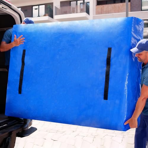 Heavy Duty Mattress Bags for Moving and Storage, Extra-Thick King Size Mattress Bag for Moving with 12 Handles, Reusable and Durable Storage Bag Protector with Zipper, Blue - color: Blue, size: King