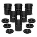ePackageSupply 5 Gallon Bucket - Food Grade Bucket with Airtight Gamma Seal Screw-On Lid, BPA-Free, Heavy-Duty 90 Mil HDPE Plastic, Bulk Storage, Durable Container, Made in USA, Black/Black, 6 Packs - color: Black/Black, size: 6 Packs