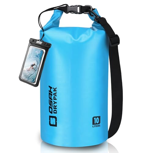 Waterproof Dry Bag, 5L/10L/20L/30L/40L Roll Top Lightweight Storage Backpack with Phone Case for Women & Men, Floating Waterproof Sack for Travel, Swimming, Kayaking, Paddle Board, Camping & Beach - color: BLUE, size: 10L