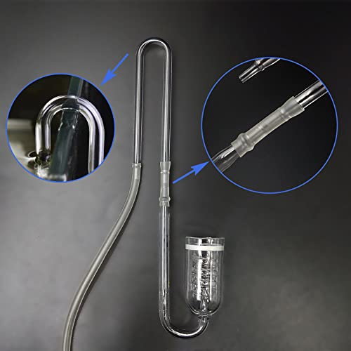 Glass U Shape Tube for Aquarium Air Pump Fish Tank Aquarium CO2 Diffuser Connect Tube 2PCS - size: Glass