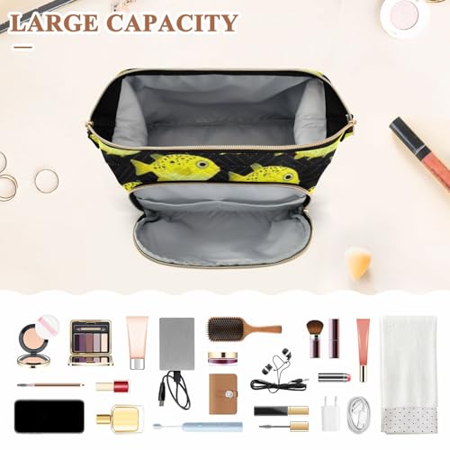 Cosmetic Travel Bag Zipper globefishes Aquarium Fish Tank Lovers (longword) Women's Coin Change Purse for Personal Items Organizer
