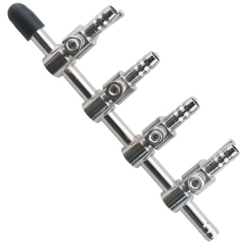 3PCS Aquarium Diverter Stainless Steel T-Shape 4-Way Fish Tank 4-Way Air Flow Control Valve for Fish Tank Aquaculture Oxygen Enhancement Pump Accessories Control Lever Valve