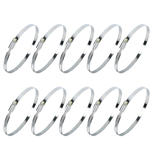 10Pcs Narrow Band 9mm Steel Adjustable Hose Clamp Hoop 110-130mm HC110-130/9 (110-130mm) - size: 110-130mm