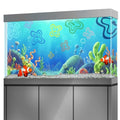 Aquarium Background Stickers for 25-40 Gallon Tanks, Cartoon Underwater Self-Adhesive Fish Tank Reptile Terrarium Decor Poster (40 x 20inches / (100 x 50 cm)) - size: 40 x 20inches / (100 x 50 cm)