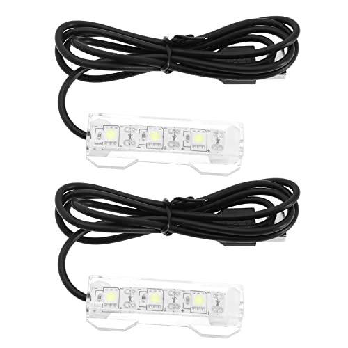 ECSiNG 2Pcs Small Aquarium Light Black Wire White Light USB Strip Water Plant Light USB Mini Desktop Fish Tank White LED Lights Aquarium Accessories