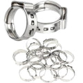 50Pcs 26.4mm-29.6mm （1inch）Single Ear Hose Clamp Hose Crimp Clamps Ear Crimp Rings Ear Stepless Hose Clamp Pinch Clamps for Hose Pipe Clamp Tools (1inch) - size: 1inch