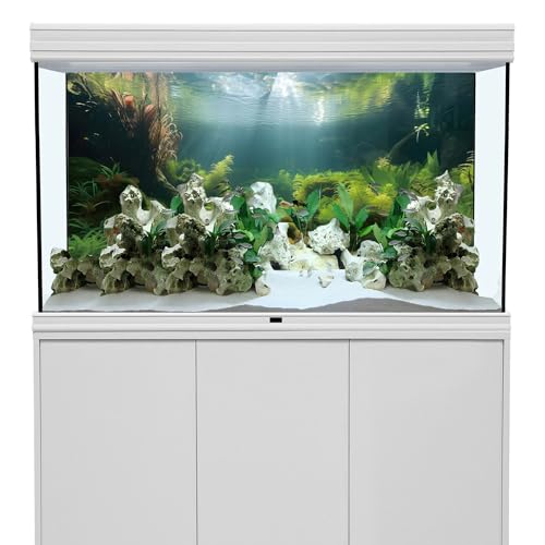 AWERT 36x18 inches Ocean Floor Aquatic Plants Aquarium Background Undersea Theme Aquarium Background Polyester Underwater Fish Tank Background - size: 36x18in/90x45cm