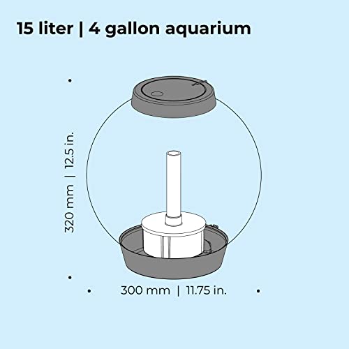 biOrb Classic 15 Acrylic 4-Gallon Aquarium with Multi-Color Remote-Controlled LED Lights Modern Compact Tank for Tabletop or Desktop Display, Silver - color: Silver, size: 4 Gallon, style: MCR Lighting