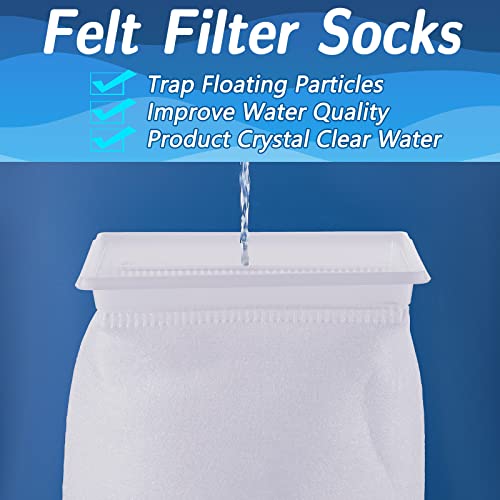 Tranqun 4 Pack Rectangle Filter Sock 200 μm 7 x 4.5 Inch Aquarium Filter Bags Aquarium Filter Accessories for Fish Tank Freshwater Saltwater Aquariums