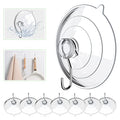 Hangerspace Suction Cup Hooks, 2.5 Inches Clear Suction Cups with Metal Hooks Large Suction Cup for Kitchen Bathroom Shower Wall Window Door - 8 Pack - size: Large