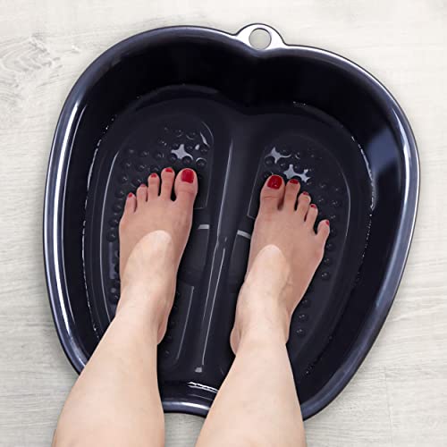 Mantello Foot Soaking Tub- Extra Large Pedicure Bowl - Foot Bath Basin - Home Foot Spa (Black) - color: Black