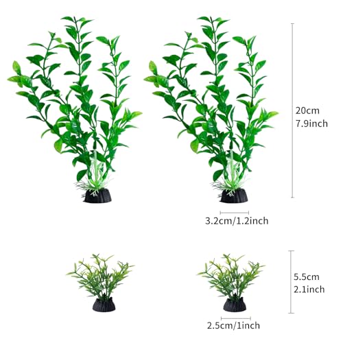 COMSUN 25 Pack Artificial Aquarium Plants, Small Size 4 inch Approximate Height Fish Tank Decorations Home Décor Plastic Red - color: Red