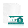 Levex - 15" x 36" (10 Count) Open End Flat Top - 1.5-Mil Clear Poly Bags for Packaging, Shipping, Storage & Food (Bags Do Not Have a Seal or Prints) - size: 15" x 36" (10 Pack)
