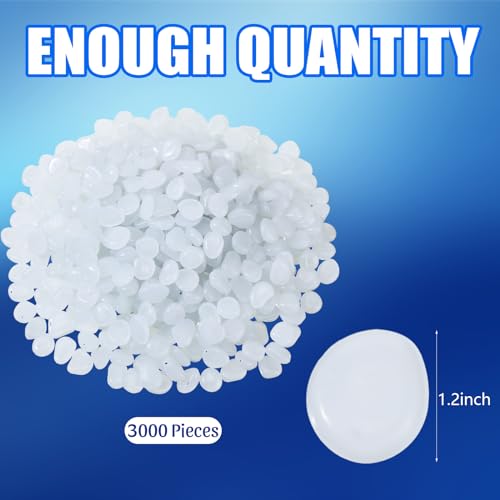 Sasylvia 3000 Pcs Glow in The Dark Rocks 1 Inch Glow Rocks 12.6 LB Garden Glow in The Dark Stone Outdoor Glow in The Dark Pebbles for Landscaping Walkway Pathway Backyard Fish Tank Plant (White) - color: White