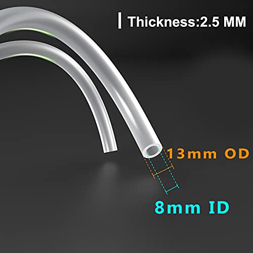 Feelers Silicone Tubing, Food Grade Pure Siliconce Hose 8mm ID 13mm OD 3.3ft, High Temperature Resistant Flexible Hose for Water Air Pump, Aquarium, Home Brewing, Kitchen - size: 8mm-13mm, style: 3.3 Feet