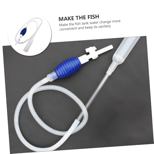 Aquarium Fish Tank Water Changer Manual Pump Siphon Cleaner Medium Size White Gravel Cleaning Tool for Freshwater Fish Tank Maintenance