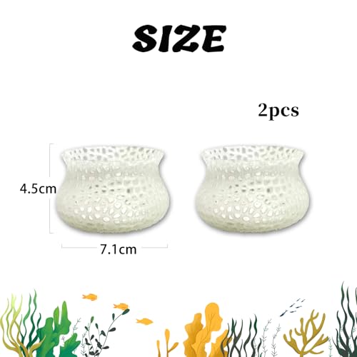 HOZOE Aquarium Submerged Plant Pot, Underwater Plant Anchor, Fish Tank Aquatic Plante, Aquarium Landscaping Decoration, Decorative Accessories - 2-Piece Set (Translucent) - color: Translucent