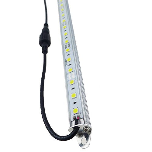 LEDENET® 12" 6500K-7000K White Super Bright 18LEDs 5050 Aquarium LED Strip Lighting Waterproof Aluminum Lighting 12V DC LED Linear Bar Lamp (Cold White, 12" Long) - color: White