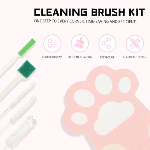 9PCS Pet Water Fountain Cleaning Kit with Compressed Sponge and Storage Box,Dog and Cat Water Fountain Brushes Fit Most Pet Water Dispensers,Pet Drinking Dispenser Cleaning Kit Cleaning brush