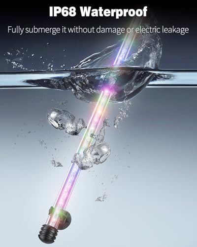 Pawfly 8 W Aquarium LED Light 23 Inch Underwater Fish Tank Light with Timer Auto On/Off Fish Tank Background Light with 8 Lighting Modes Submersible Multi-Colored Tube Light for Decoration - color: PRO (Timing Function), size: 23 Inch
