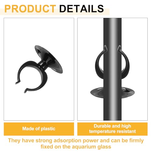 uxcell 20Pcs Aquarium Suction Cup Clips, 28mm Airline Tube Holders Clamps Cup Holder Sucker Tube Sucker for ID Airline Tubing Fish Tank, Black