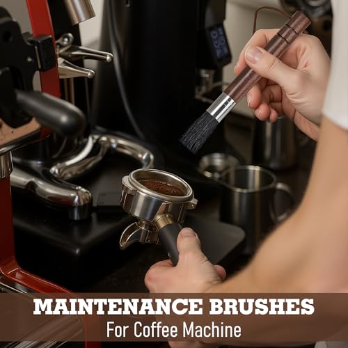 Takavu Coffee Grinder Cleaning Kit – 5pcs Boar Bristle Grinder Brush, Detail Scrub Brush, Steam Wand Brushes & Microfiber Towel for Espresso Machine Coffee Maker Pour Over - color: Kit