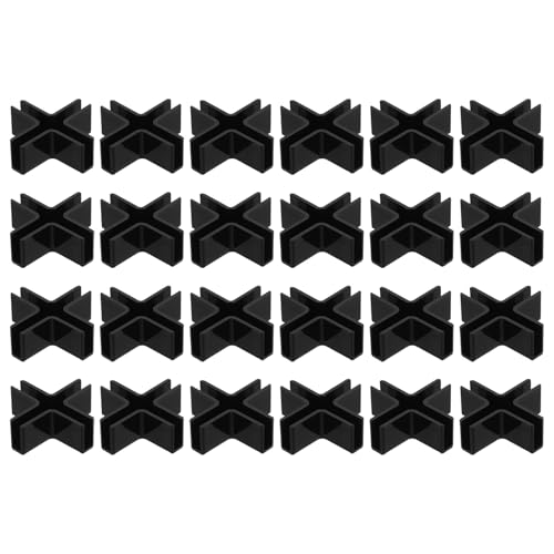 uxcell 24Pcs Plastic Glass Connector, Suitable for 5mm Thick Cross Shaped Glass to Glass Clamp, Fixing Bracket Rimless Clip Holder for Aquarium Fish Tank Display Shelves, Black - color: Black, size: 5mm