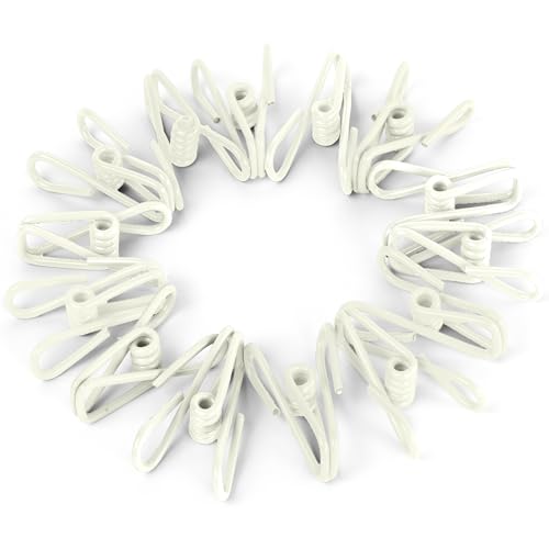 30 Pack White Chip Bag Clips for Food - PVC 2 Inch Coated Sealer for Sealing Food - Paper Holder, Clothesline Clip for Laundry Hanging, Kitchen Bags, Multipurpose Clothes Pins - color: White