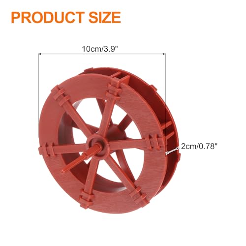 uxcell 2 Pcs Fountain Water Wheel, 3.9 Inch Desktop Fortune Statue Aquarium Wheels Decor Water Fountains Wheel Red - color: Red, size: 3.9 Inch