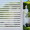 Niviy Privacy Window Film Striped Non-Adhesive Window Covering, Vinyl Glass Film Window Tint for Bedroom Kitchen Office Meeting Room (23.6" x 118") - color: Wide Stripe, size: 23.6" x 118"