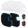 Replacement Canister Filter Pads Compatible with AMOSIJOY、Pondforse、Coospider-repta 172/225/265GPH Aquarium External Filter, 6 White Floss and 2 3-in-1 Coarse Filter Pads with activated carbon- 8PCS
