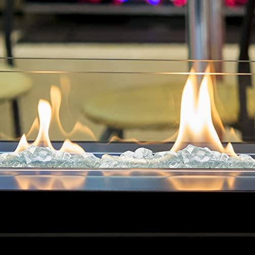 Onlyfire 1/2-Inch Polygon Fire Glass, 10 Pound Pack Glass Rock for Fireplace Fire Pit & Lanscaping, High Luster Crystal - color: Crystal, size: 1/2 inch