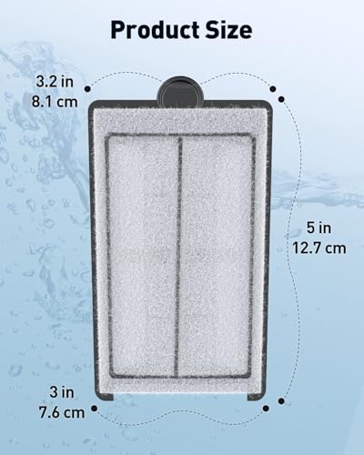 Pawfly 4 Pack Filter Cartridges for PHF-300S PRO Hang on Back Aquarium Filter, Fish Tank Filter Pad, Filter Media for Freshwater & Saltwater, White Aquarium Sponge for Filtration, 5" × 3.2" - size: for 15 Gallons Tank