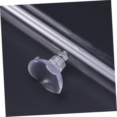 Toyvian Aquarium Shrimp Feeder Tube and Feeding Dish with Suction Cup, 200mm Crystal Glass Fish Feeding Tool for Aquarium Shrimp and Fish Supplies