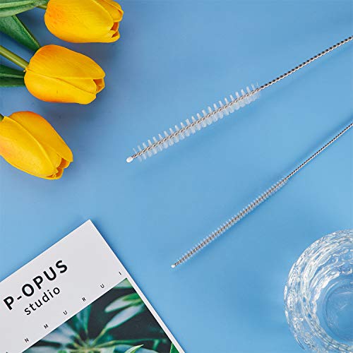 4 Pieces Feeding Tube Brushes, Long Pipe Cleaners Straw Cleaning Brushes, 32 Inches Long with Soft Nylon Bristles Head, Suitable for Cleaning Feeding Tubes - size: 1/6 Inch and 3/8 Inch Diameter