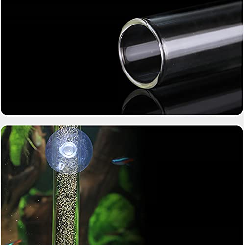 200MM Aquarium Shrimp Feeding Tube and Dish Tube Glass Fish Feeder Tube with Glass Bowl and Suction Cups for Fish Tank Aquarium Shrimp Fish Dish - size: 200MM Feeder Tube + Round Bowl
