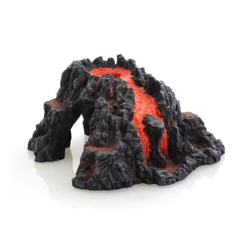 Aquarium Decorations Cave Fish Tank Accessories Volcano Decor (Large)