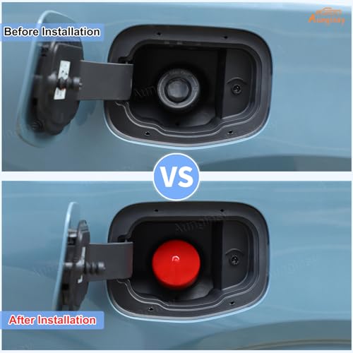 Aunginsy Capless Gas Cap Dirt, Water & Dust Cover Capless Gas Cap Fuel Filler Cover Compatible with Ford Maverick 2022-2024 Cap & Shield Capless Gas Cap Fuel Filler Nozzle Cover Protection Accessories - color: Red