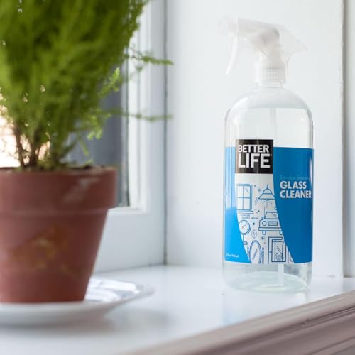 Better Life Glass Cleaner, Streak-free Window Cleaner, Surface Cleaning Spray, Mirror, Screen and Shower Door Cleaner, Removes Fingerprints, Dust, Dirt, Unscented, 32 Oz, Pack of 2 - size: 32 Fl Oz (Pack of 2)