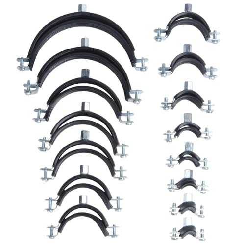 4 PCS Split Ring Pipe Hanger, Heavy Duty Adjustable Pipe Bracket Clamp with Screw & Expansion Tube, Wall Ceiling Mount Galvanized Iron Pipe Strap Supports Fit for Pipe OD 2.4-2.5 Inch(60-64mm) - size: Fit For Pipe OD 2.4-2.5 inch (60-64mm)