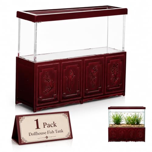 STOBOK 1Pc Dollhouse Fish Tank Miniature Aquarium Tiny Fish Bowl Vintage Sand Table Decoration Miniature Dollhouse Accessories for DIY Garden Desk Decor, 3x2 Inches