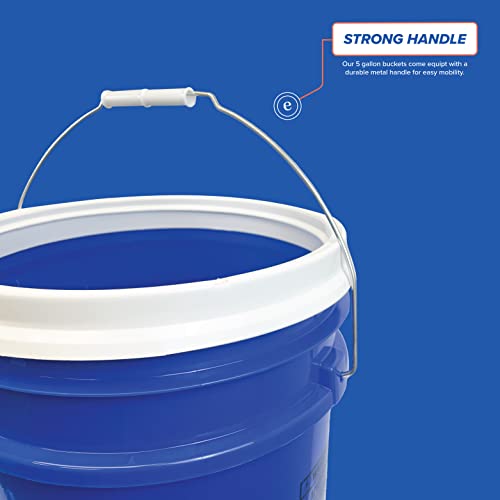 ePackageSupply 5 Gallon Bucket - Food Grade Bucket with Airtight Gamma Seal Screw-On Lid, BPA-Free, Heavy-Duty 90 Mil HDPE Plastic, Bulk Storage, Durable Container, Made in USA, Blue/White, 3 Packs - color: Blue/White, size: 3 Packs