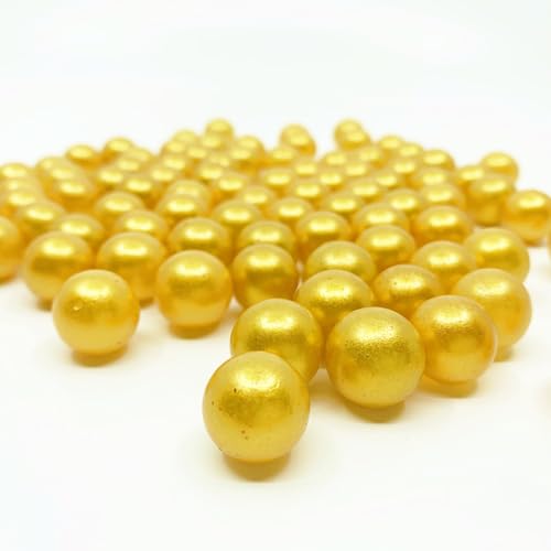 CYS EXCEL Gold Glass Marble Gemstone Vase Filler (5 LBS) | Multiple Color Choices Aquarium Glass Round Marble Beads | Decorative Mosaic Glass Gem Pebbles - color: Gold, size: 5 LBS