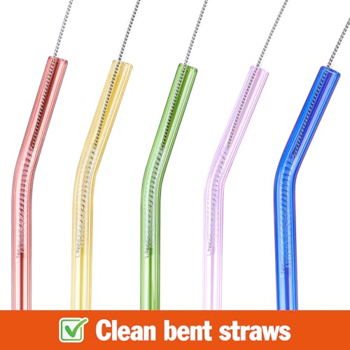 AZEN 15 Pack Straw Cleaner Brush Set, 12 inch Extra Long, 5 Different Diameters Reusable Cleaning Brush for Sippy Cup, Water Bottle and Tubes