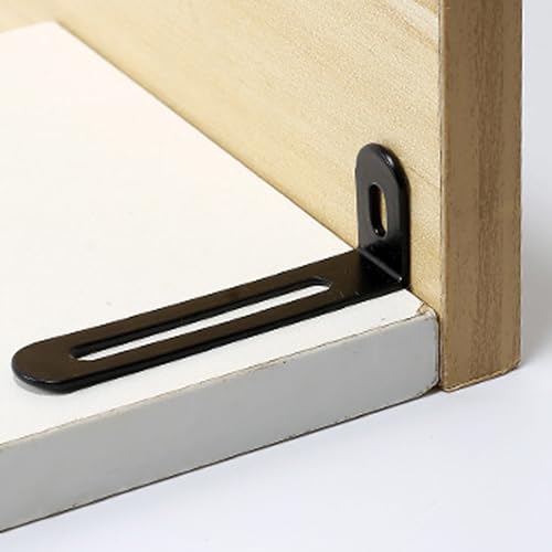 2.6"x1.3"x0.6"Adjustable Right Angle Brackets Metal L Bracket Heavy Duty 90 Degree Corner Fastener L-Shape Corner Brace Support Black Shelf Bracket , 10Pcs - size: 2.6"x1.3", style: BLACK/10PCS