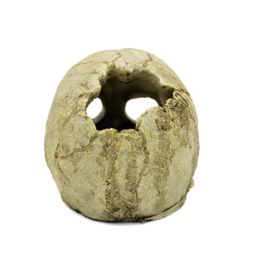 JIHAQUA Aquarium Resin Skull, Reptile Tank Accessories Ornament Basking Snake Hide Decor Habitat